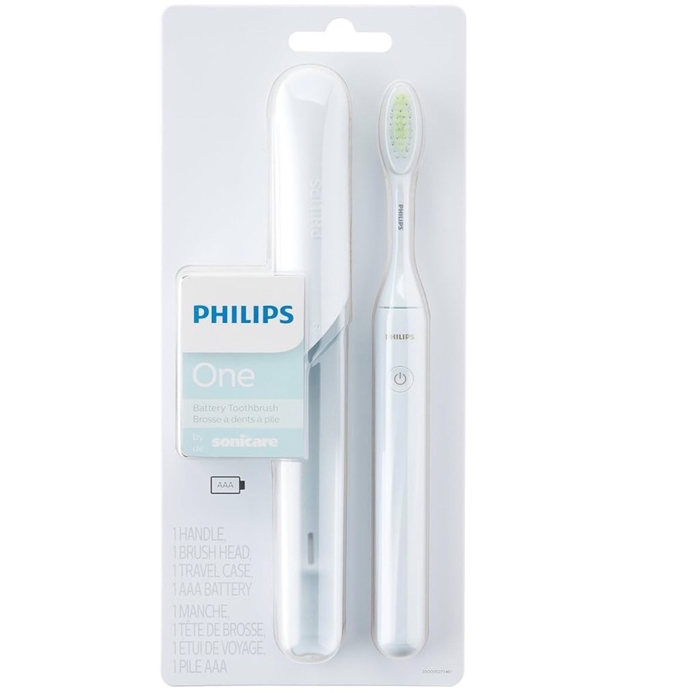 Philips One by Sonicare Battery Toothbrush White HY1100 with Travel Case‎ NEW